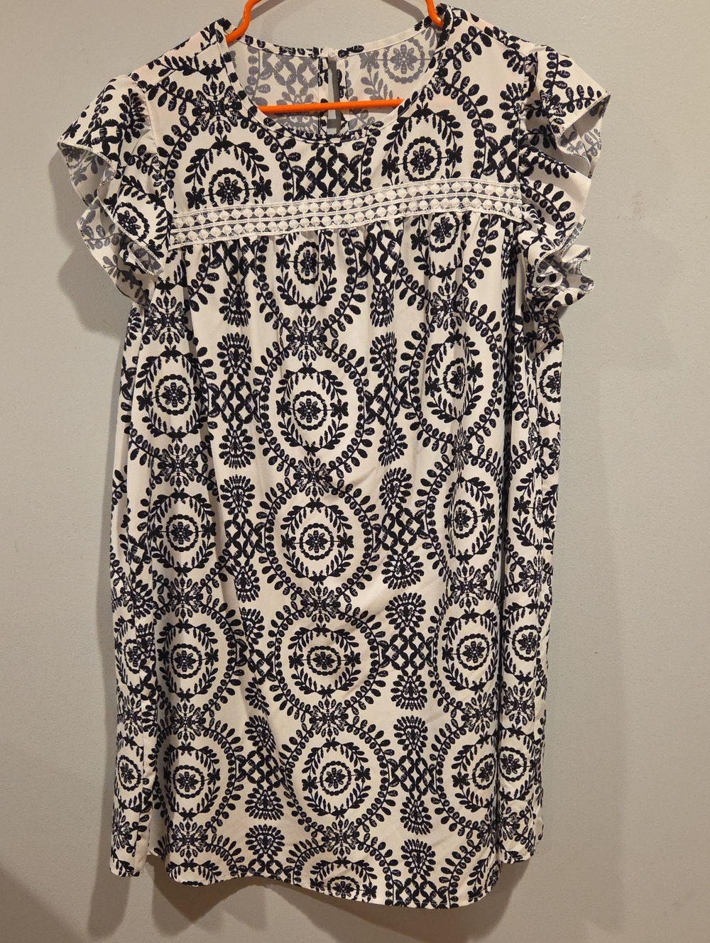 141. SHEIN Dress with Black Medallion Print